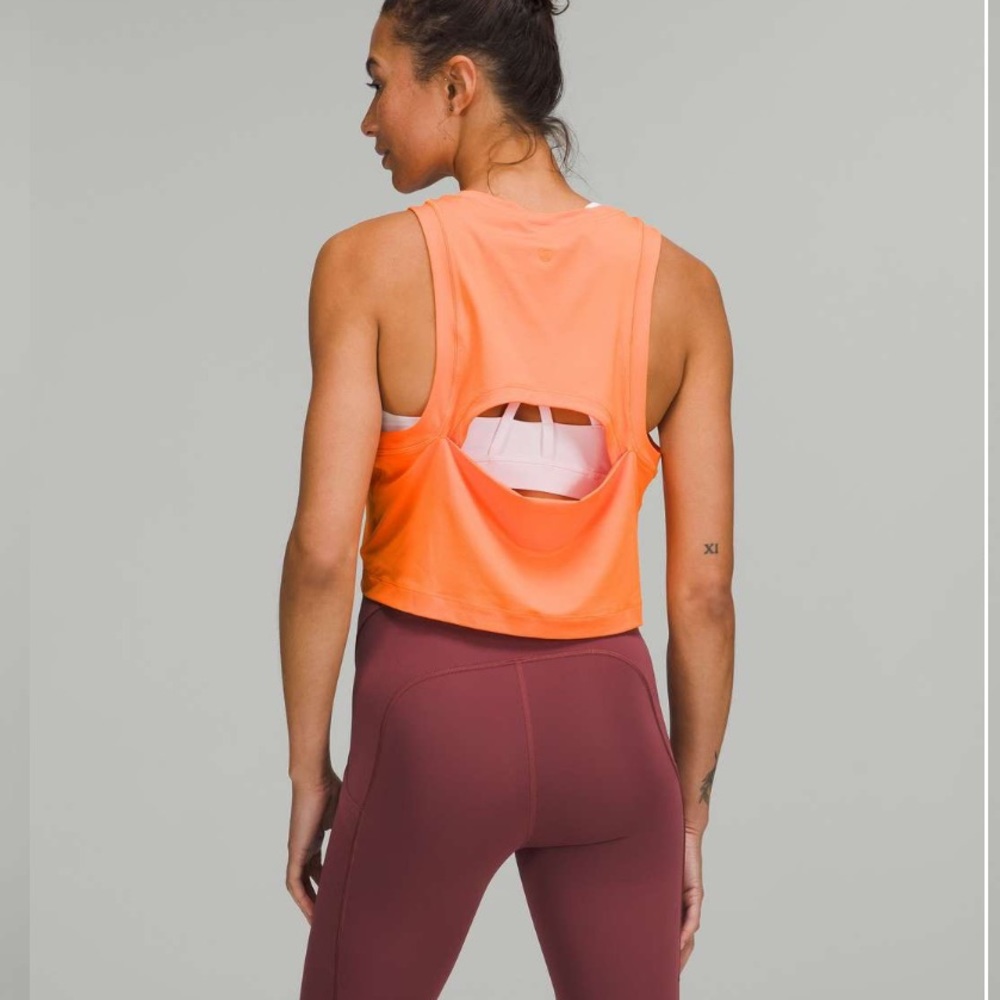 Open-Back Cropped Training Tank Top